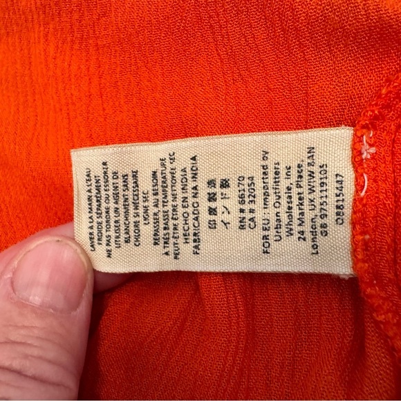 Free People Orange Boho Diamond Embroidered Sleeveless Tunic Top Size Medium - Picture 4 of 12